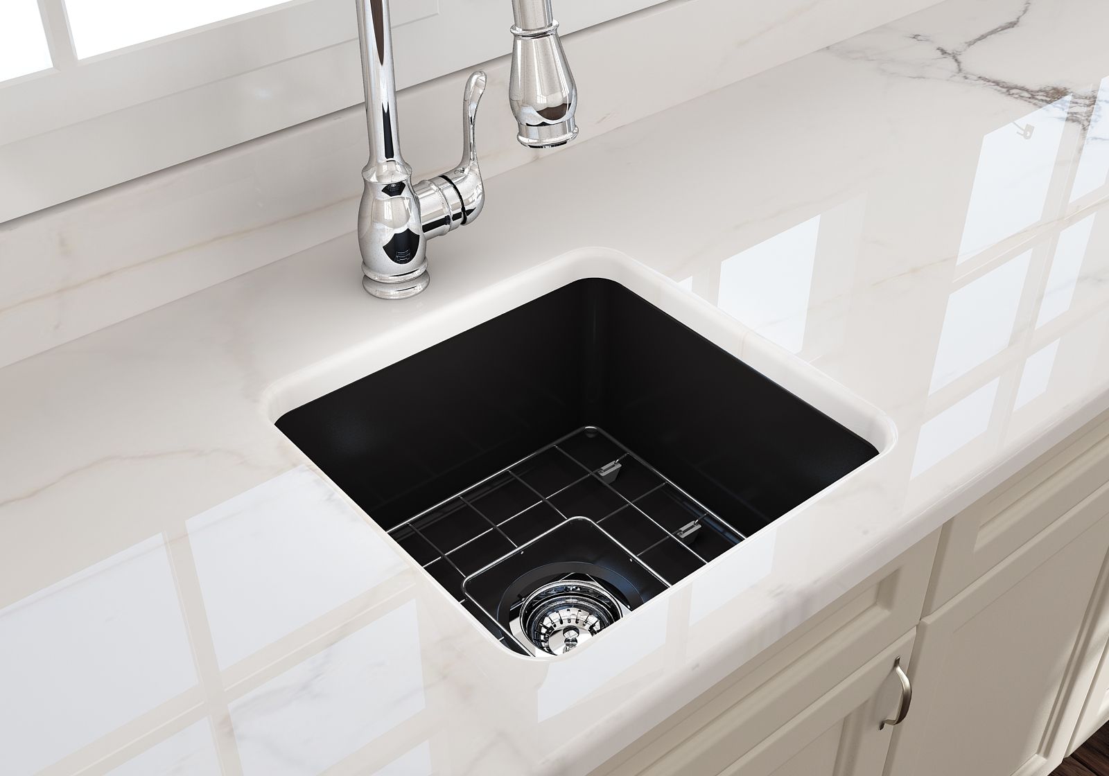 black ceramic undermount kitchen sink