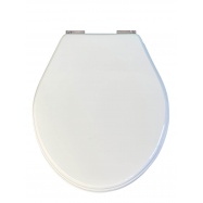 Claremont White Standard Close Toilet Seat - Chrome Hinges