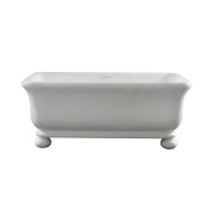 Kirkham 180 x 84 TitanCast Solid Surface Bath With Ball Feet - Gloss White