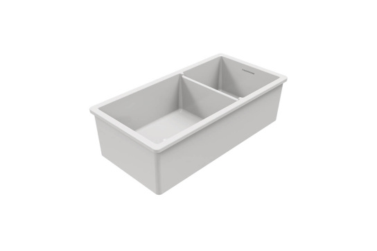 Cuisine 93 x 48 One and a Half Bowl Inset / Undermount Fine Fireclay Gloss White Sink