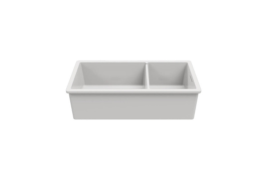 Cuisine 93 x 48 One and a Half Bowl Inset / Undermount Fine Fireclay Gloss White Sink