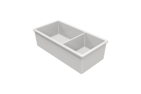 Cuisine 93 x 48 One and a Half Bowl Inset / Undermount Fine Fireclay Gloss White Sink