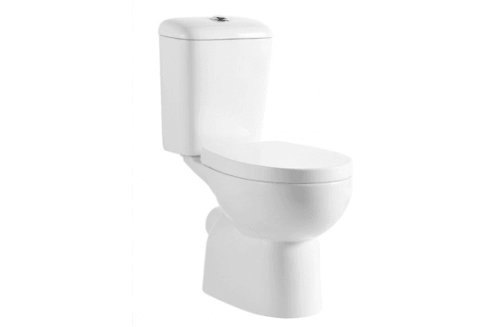 Eco P-Trap Full Ceramic Close Coupled Toilet Suite with Soft Close Quick Release Seat  