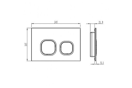 Rushmore Black Glass Dual-Flush Plate (for AU301D & AU301A Inwall Cisterns)