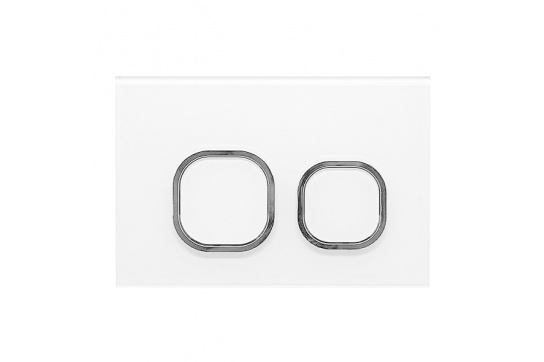 Rushmore White Glass Dual-Flush Plate (for AU301D & AU301A Inwall Cisterns)